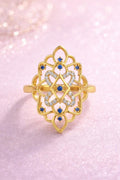 Blue Sapphire Dot Ring – 14K Gold Statement Ring