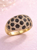 14K Solid Gold Pavé Black Diamond Dome Ring