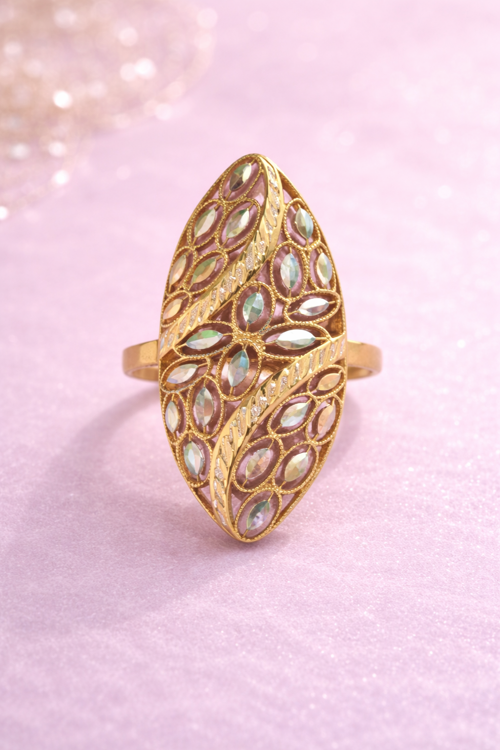 Marquise yellow and white gold 14k