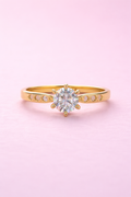 Solitaire Ring with Side Accents